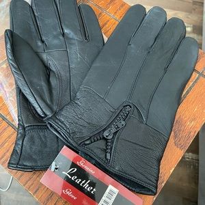Men genuine leather gloves black size 2XL brand new.